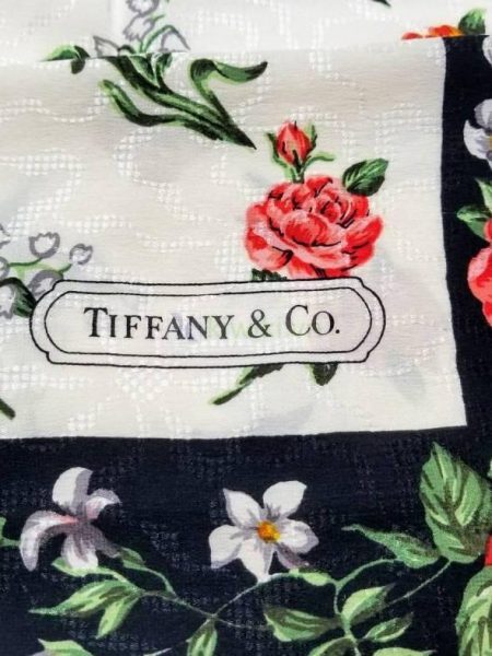 1028-Khăn-Tiffany and Co Floral scarf (~84cm x 84cm)4