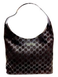 1494-Túi đeo vai-GUCCI Monogram Suede Shoulder bag