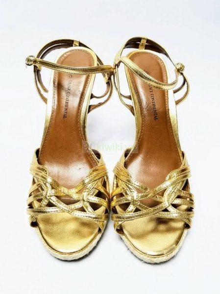 1238-Sandals size 38-GRACE CONTINENTAL gold metallic sandals0
