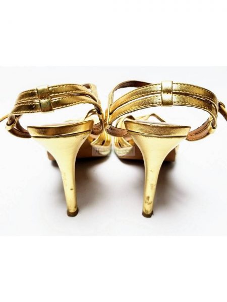 1238-Sandals size 38-GRACE CONTINENTAL gold metallic sandals3