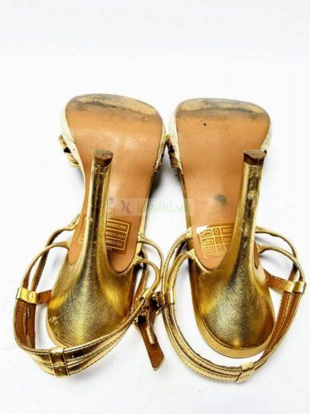 1238-Sandals size 38-GRACE CONTINENTAL gold metallic sandals6