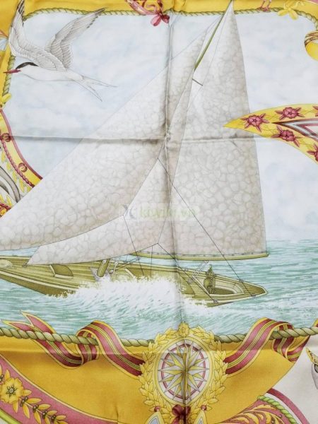 1034-Khăn lụa-SALVATORE FERRAGAMO Boat and Birds pattern scarf1
