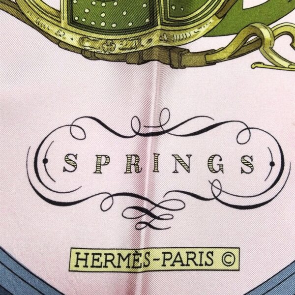 1044-Khăn lụa-HERMES Springs Ledoux pink scarf-Như mới7