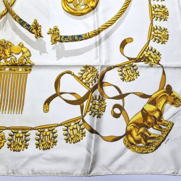 1040-Khăn lụa-HERMES Les Cavaliers D’or Rybal scarf-Gần như mới2