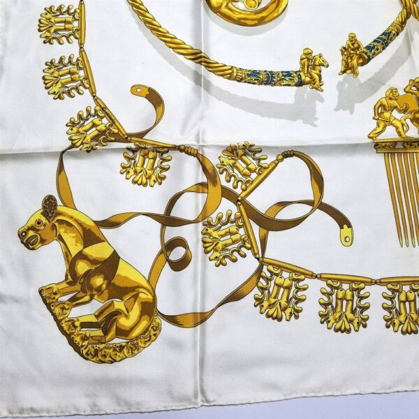 1040-Khăn lụa-HERMES Les Cavaliers D’or Rybal scarf-Gần như mới3