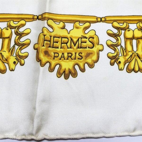 1040-Khăn lụa-HERMES Les Cavaliers D’or Rybal scarf-Gần như mới7
