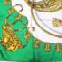 1041-Khăn lụa-HERMES Les Cavaliers D’or Rybal green scarf5