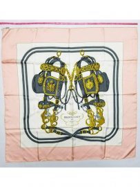 1042-Khăn lụa-HERMES Brides de Gala pink edging scarf
