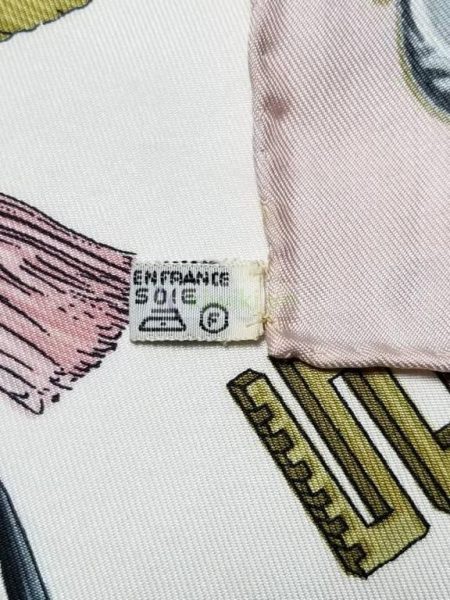 1043-Khăn lụa-HERMES Les Cles key pattern pink edging scarf8