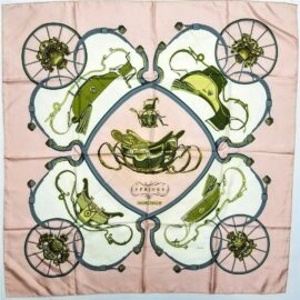 1037-Khăn lụa-HERMES Springs Ledoux pink scarf-Gần như mới