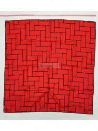 1049-Khăn-Pierre Balmain Red rectangular scarf (~78cm x 78cm)