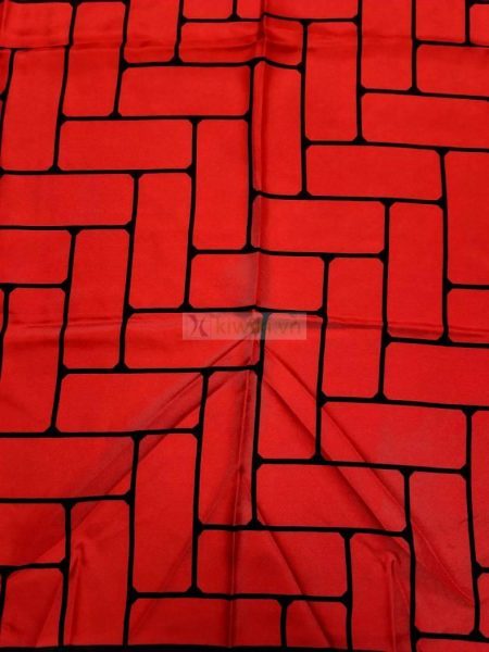 1049-Khăn-Pierre Balmain Red rectangular scarf (~78cm x 78cm)1
