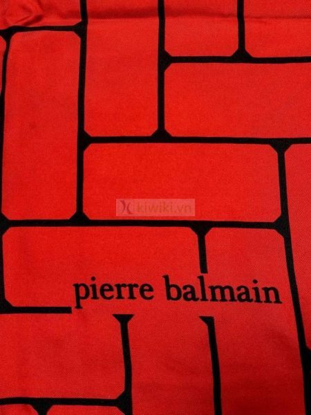 1049-Khăn-Pierre Balmain Red rectangular scarf (~78cm x 78cm)2