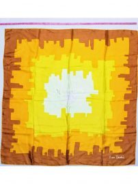 1053-Khăn-Pierre Cardin yellow background scarf (~77cm x 77cm)