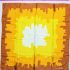 1053-Khăn-Pierre Cardin yellow background scarf (~77cm x 77cm)0