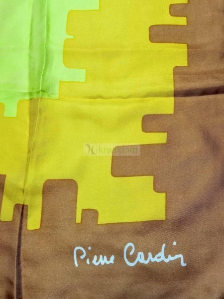 1053-Khăn-Pierre Cardin yellow background scarf (~77cm x 77cm)2