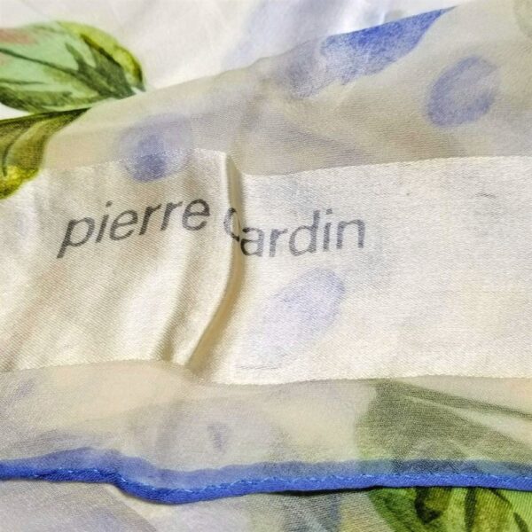 1055-Khăn lụa vuông-Pierre Cardin floral scarf (~86cm x 86cm)-Gần như mới3