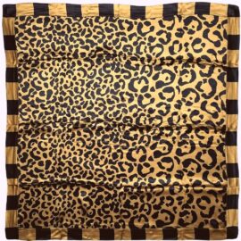 1090-Khăn lụa vuông-ALMA leopard pattern silk scarf (~95cm x 95cm)