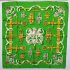 1046-Khăn lụa-HERMES Ferronnerie green back ground scarf (~88cm x 88cm)0