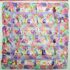 1062-Khăn lụa vuông-Bill Blass silk floral scarf (~87cm x 87cm)-Khá mới0