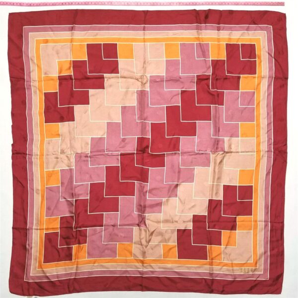 1064-Khăn lụa vuông-ELLE Lumiere silk scarf (~85cm x 85cm)-Khá mới0
