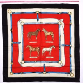 1070-Khăn vuông-Gim Renoir Italy Polyester scarf (~75cm x 75cm)-Khá mới