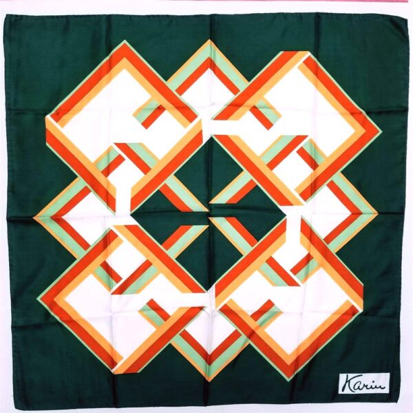 1072-Khăn lụa vuông-KARIN silk scarf (~77cm x 77cm)-Gần như mới0