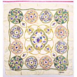 1073-Khăn lụa vuông-Lasserre Paris floral scarf (~85cm x 85cm)