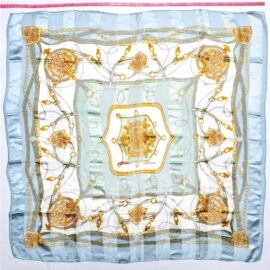 1074-Khăn lụa vuông-Japan Silk scarf (~88cm x88cm)-Gần như mới