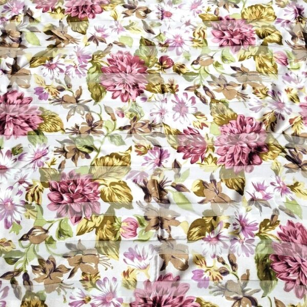 1075-Khăn lụa vuông-Christian Bernard floral silk scarf (~88cm x 88cm)-Khá mới2