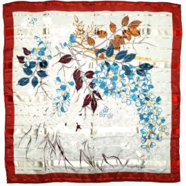 1078-Khăn lụa vuông-Louis Feraud silk scarf (~77cm x 77cm)-Khá mới