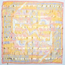 1079-Khăn lụa vuông-Gianni Accardi silk scarf (~86cm x 86cm)-Gần như mới