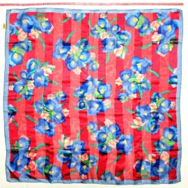 1082-Khăn lụa vuông-Japan Silk scarf (~88cm x 88cm)-Khá mới