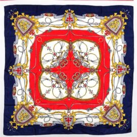 1086-Khăn lụa vuông-Korea silk scarf (~78cm x 78cm)-Khá mới