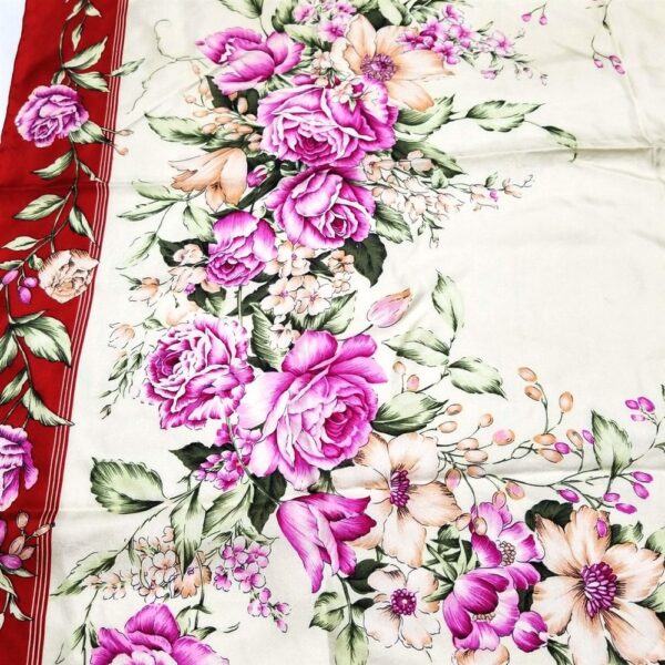 1088-Khăn lụa vuông-Floral silk scarf (~78cm x 78cm)-Khá mới2