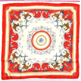 1093-Khăn lụa vuông-Silk scarf (~75cm x 75cm)-Khá mới