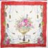 1095-Khăn lụa vuông-Belle Rose floral scarf (~87cm x 87cm)-Khá mới0