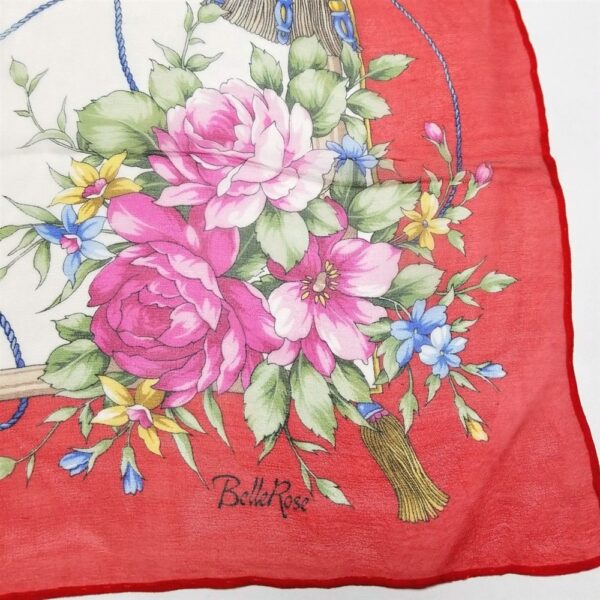 1095-Khăn lụa vuông-Belle Rose floral scarf (~87cm x 87cm)-Khá mới3