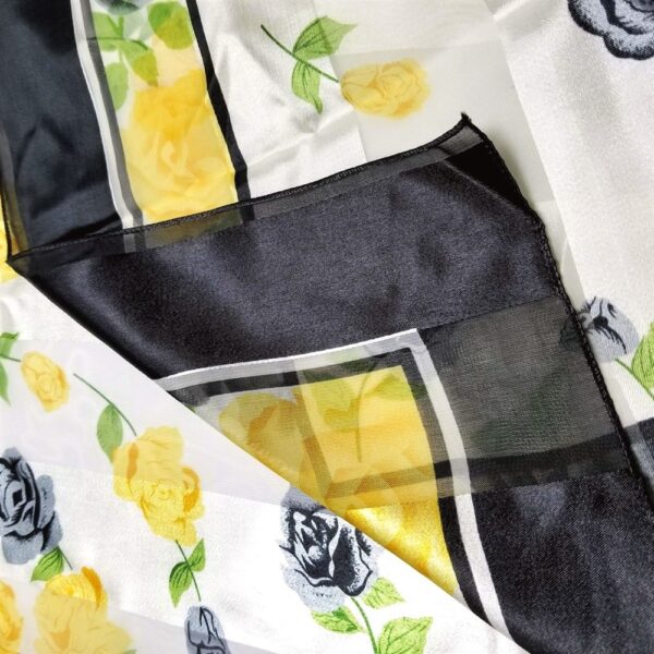 1097-Khăn vuông-Floral polyester scarf (~100cm x 100cm)-Như mới3