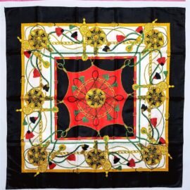 1098-Khăn vuông-Polyester scarf (~88cm x 88cm)-Gần như mới