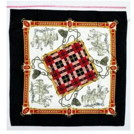 1099-Khăn vuông-Polyester vintage scarf (~87cm x 87cm)