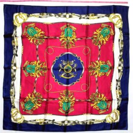 1105-Khăn vuông-DIeu Et Mon Droit Polyester scarf (~87cm x 87cm)-Gần như mới