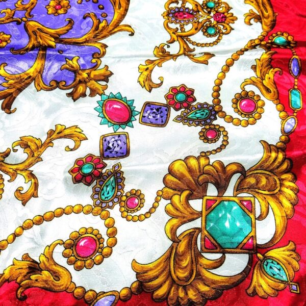 1089-Khăn lụa vuông-Multicolor silk scarf (~86cm x 86cm)-Khá mới3