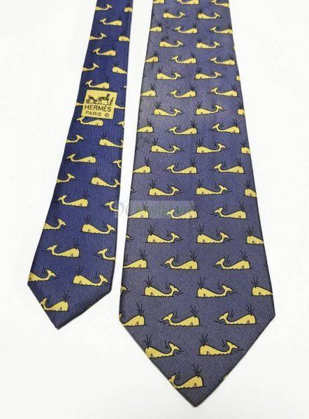 1172-Caravat-Hermes Whale pattern Tie0