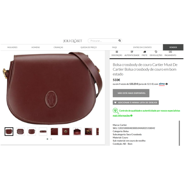 1385-Túi đeo chéo/đeo vai-CARTIER mast Bordeaux crossbody/shoulder bag-Gần như mới21