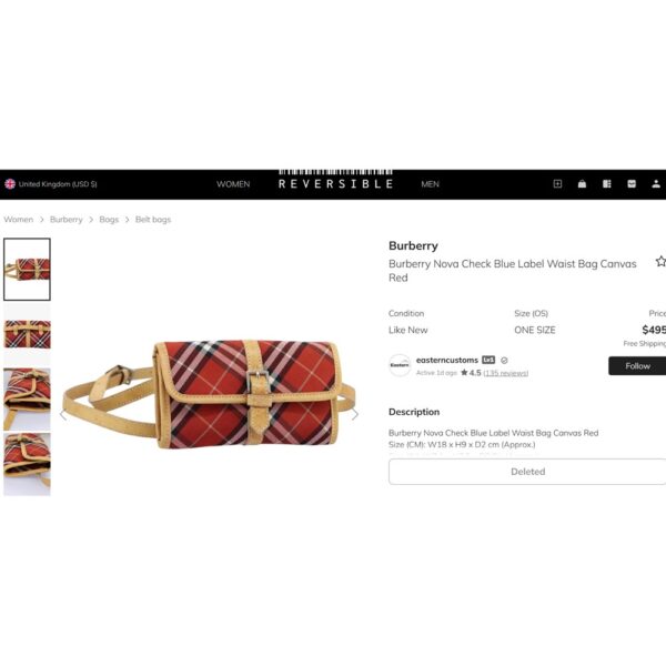 1358-Túi đeo chéo/Ví/Túi đeo hông/Thắt lưng-BURBERRY cross body Bag/Wallet/Belt-Đã sử dụng20