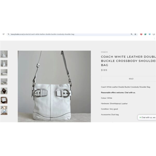 1468-Túi đeo chéo-Coach white leather messenger bag-Đã sử dụng/Khá sạch9