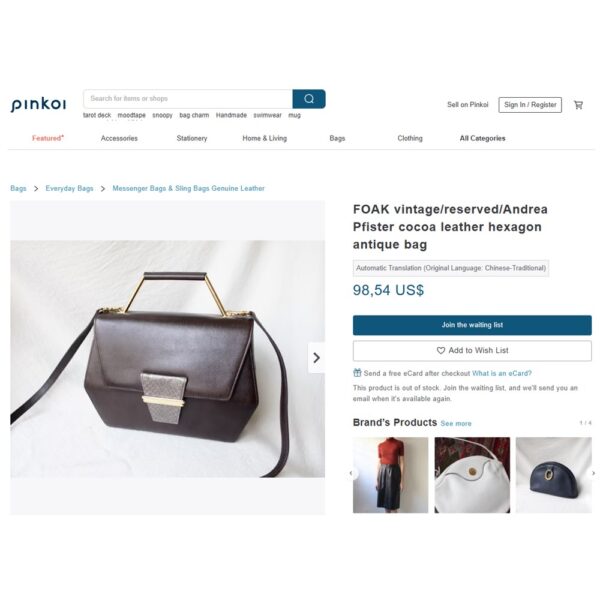 1440-Túi xách tay-ANDREA PFISTER Italy leather handbag-Đã sử dụng/Khá mới12