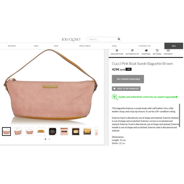 1488-Túi xách tay-GUCCI pink suede leather monogram pochette bag-Gần như mới15