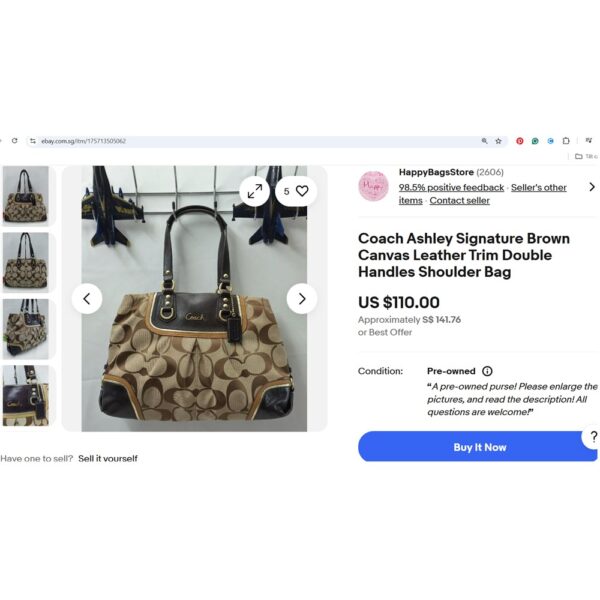 1469-Túi xách tay/đeo vai-COACH Signature Ashley tote bag-Đã sử dụng/Khá mới9